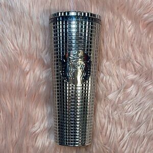 Starbucks‎ 2023 Holiday Silver Chrome Grid Tumbler